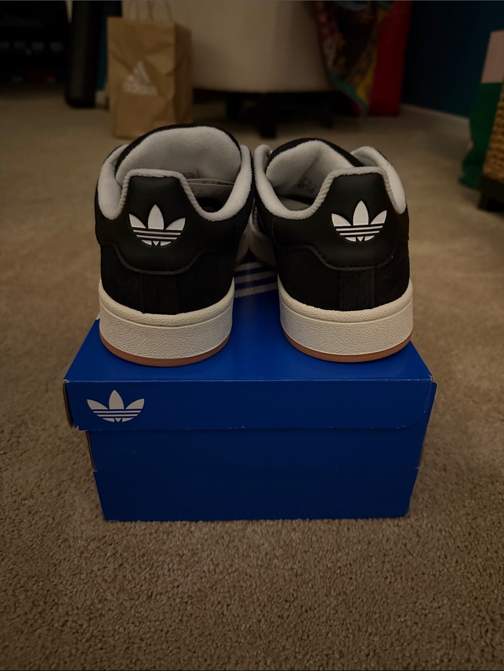 NIB Adidas women’s Black and White Campus Sneakers - Picture 3 of 4